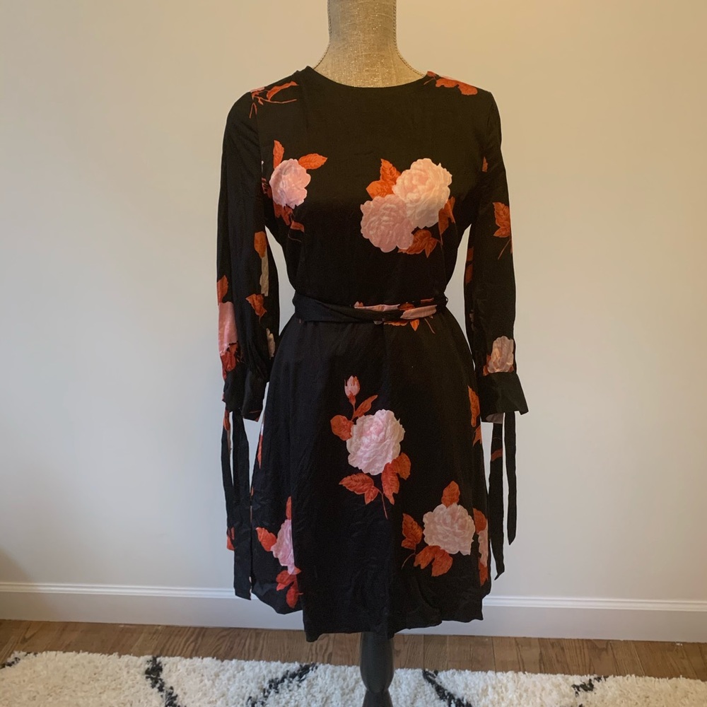 Black and Red Floral Dress